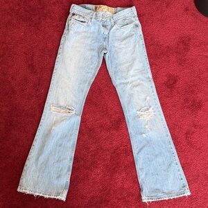 Hollister Light Blue Distressed Flare Jeans